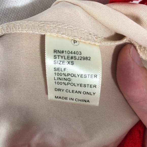 JOA Off the Shoulder Red Lace Mini Dress NWT XS - Picture 7 of 9